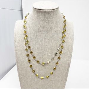 Touchstone Crystal Pointed Chanelle Necklace Lemon Shimmer 36”